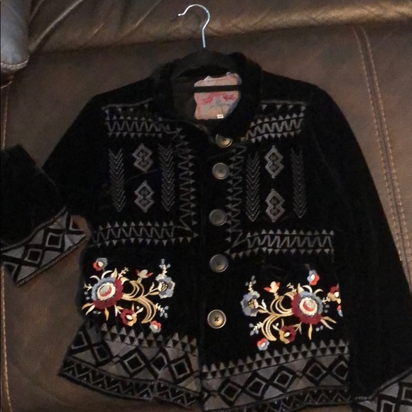 Johnny Was Jackets & Blazers - Johnny Way black velvet jacket